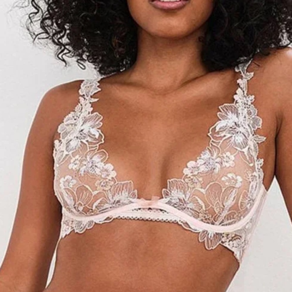 Mae Floral Underwire Bra 38D - FOR LOVE & LEMONS Wedding Bridal Collection White